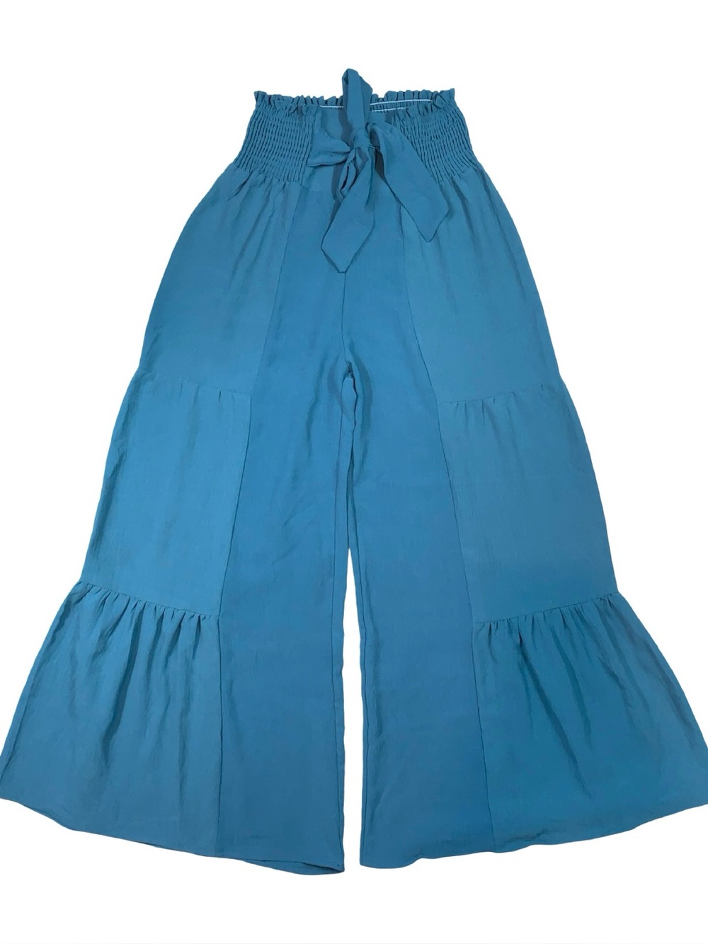 High Waist Wide Leg Cropped Palazzo Pants Medium Boho Bohemian